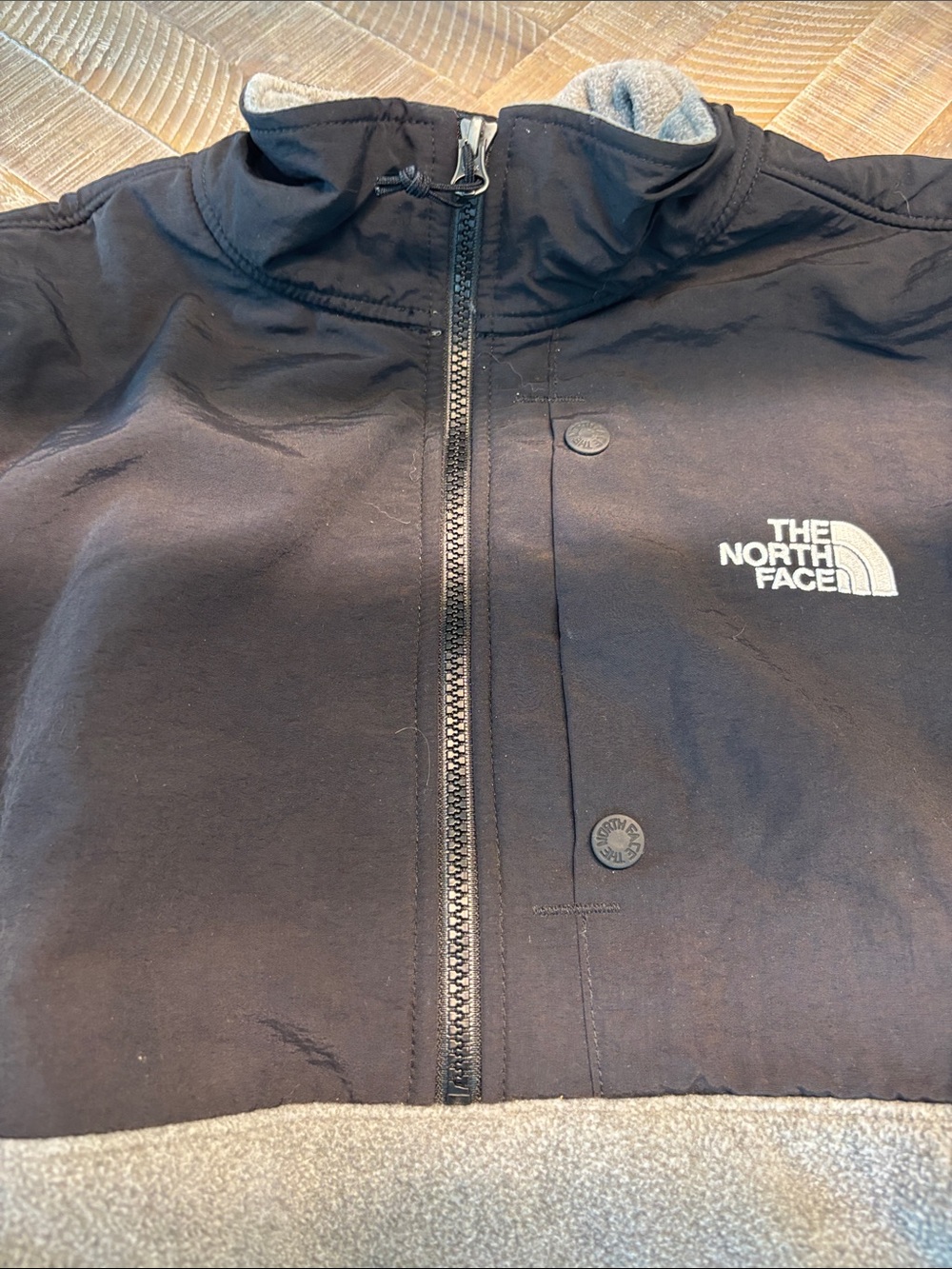 The North Face Black Jacket with Gray Fleece Trim